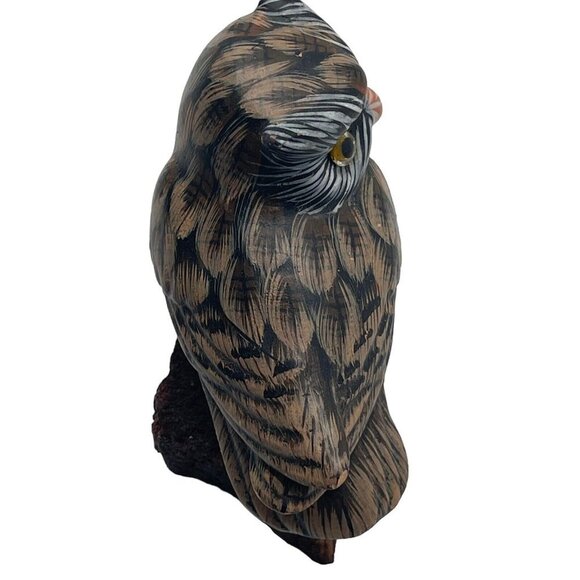 Vintage Enesco Owl Perched On Wood Figurine 1986 - Picture 13 of 16